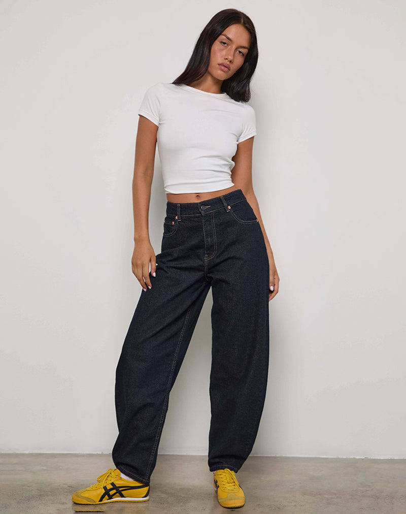 Image de High Rise Barrel Jean en Indigo