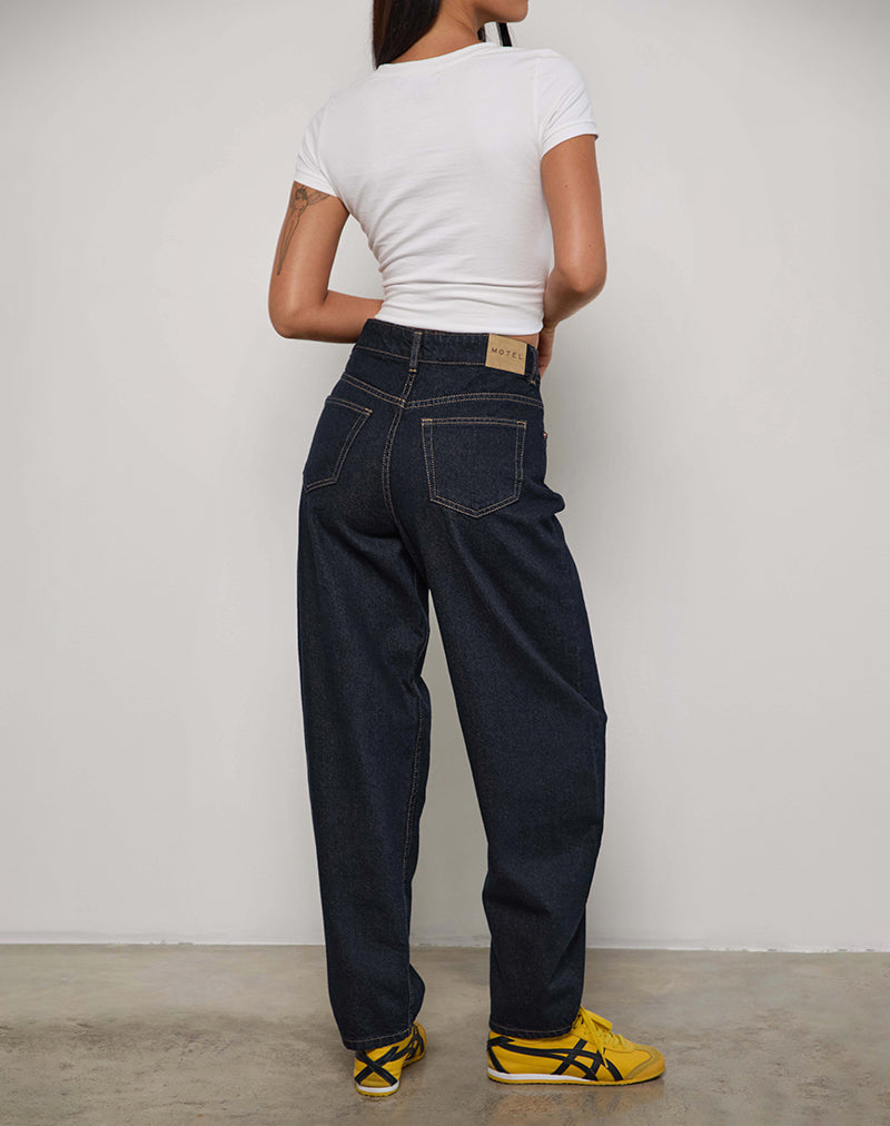 Image de High Rise Barrel Jean en Indigo
