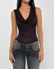 Hikari Top in Diagonal Stripe Maroon (Top à rayures diagonales)