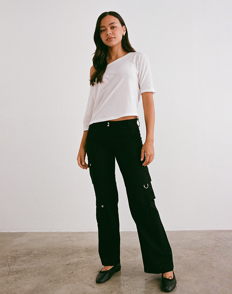 Image de Hojo Linen Cargo Pants in Black