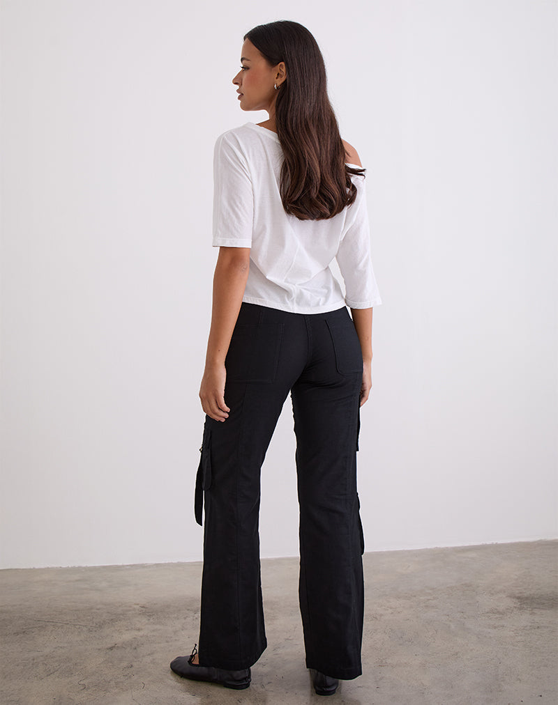 Image de Hojo Linen Cargo Pants in Black