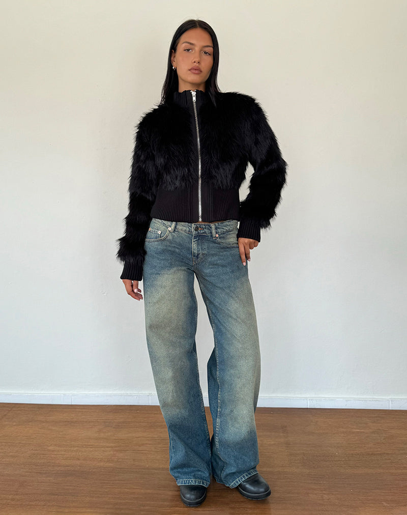 Image de Homari Shaggy Faux Fur Jacket in Black
