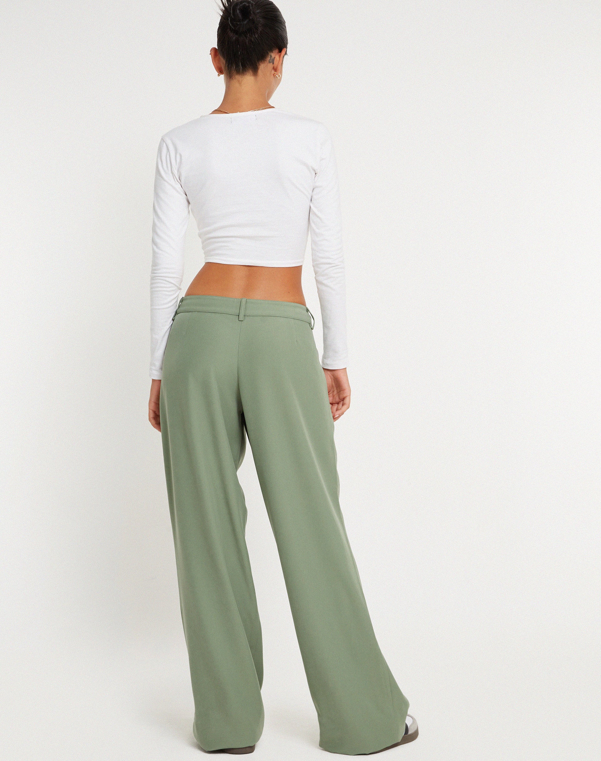 Image de Hondra Wide Leg Trouser in Ashy Green
