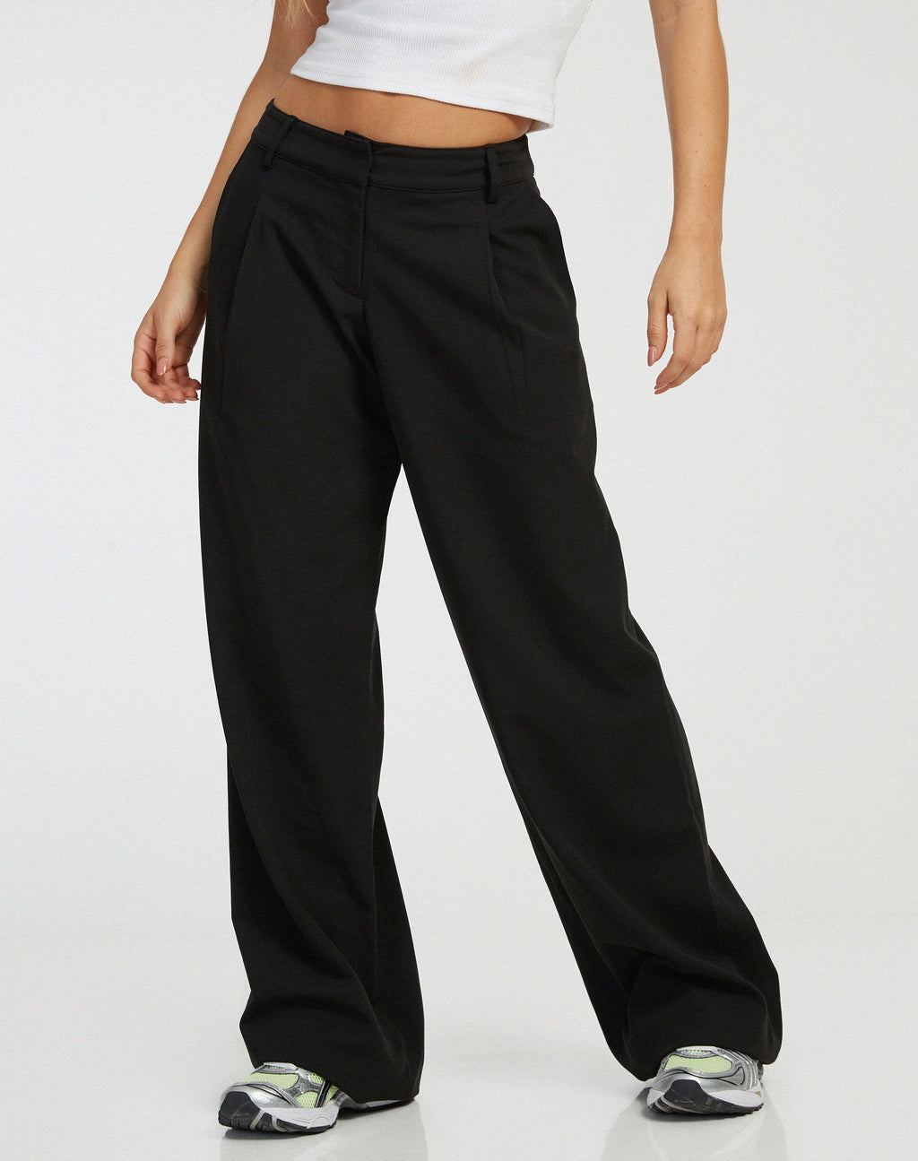 Pantalon à jambes larges Hondra, noir