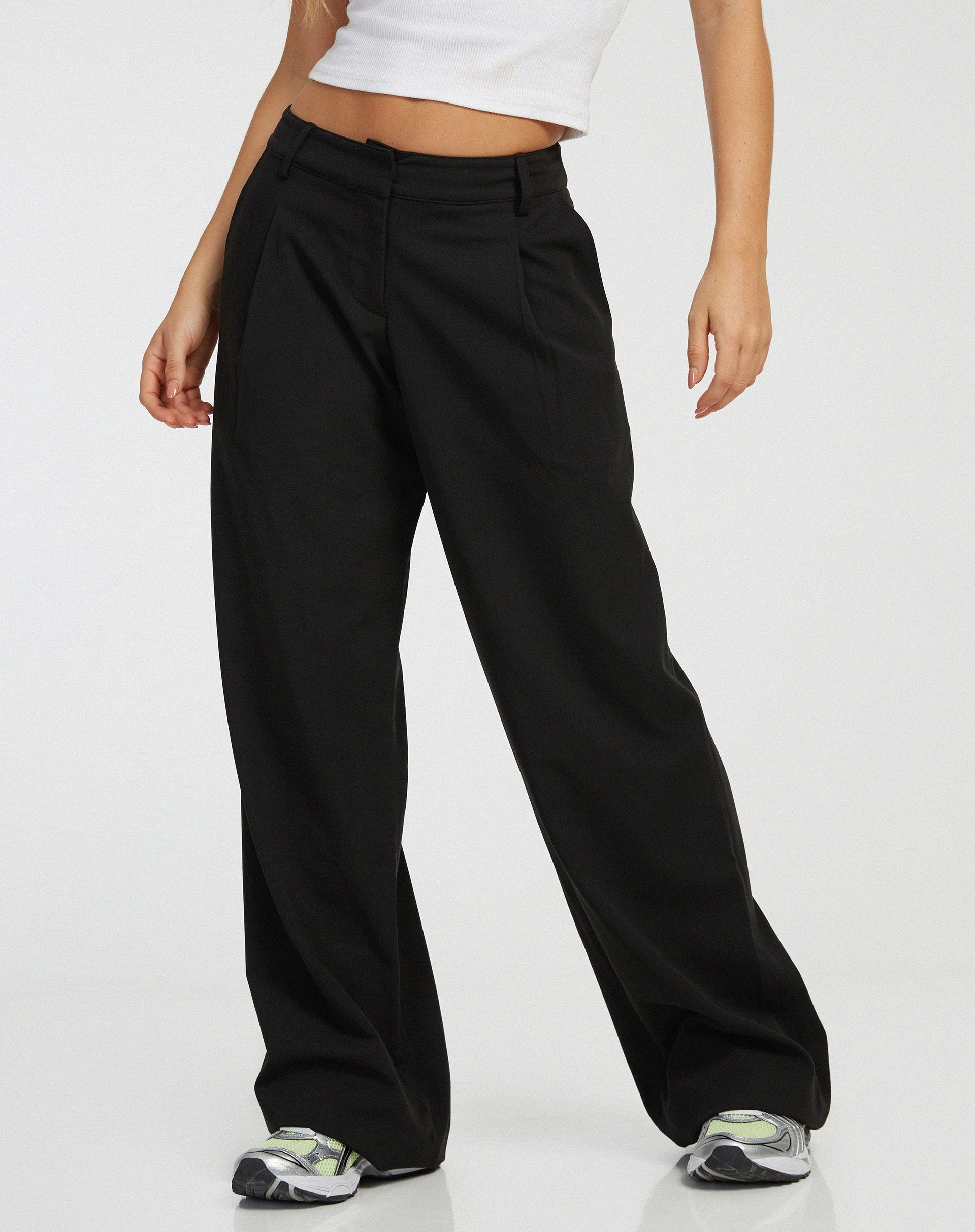 Image de Hondra Pantalon à jambes larges en noir