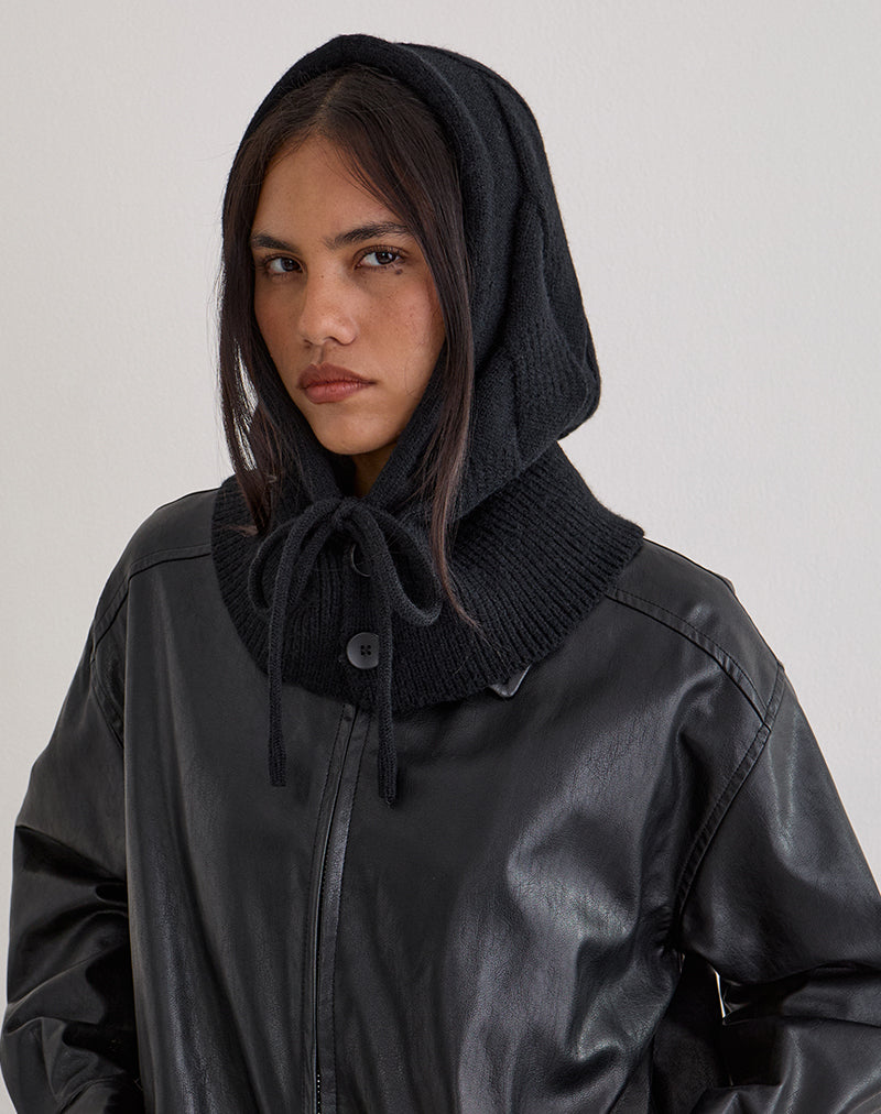 Image de la capuche en tricot noir