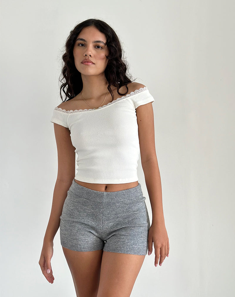 Husan Hot Pants en tricot gris