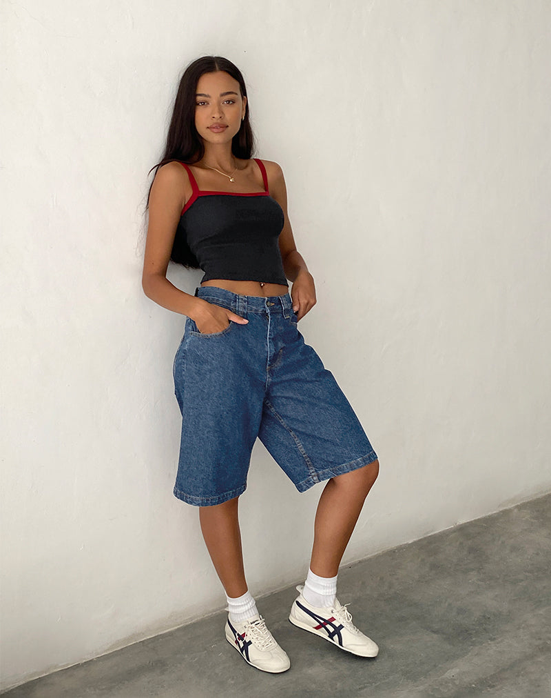 image de Low Rise Skater Shorts in Core Blue Stone