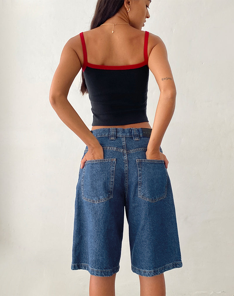 image de Low Rise Skater Shorts in Core Blue Stone