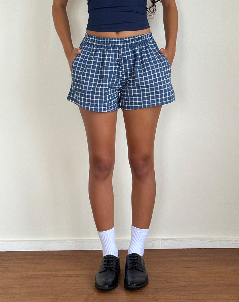 Image de Laboxe Short en popeline écossaise marine