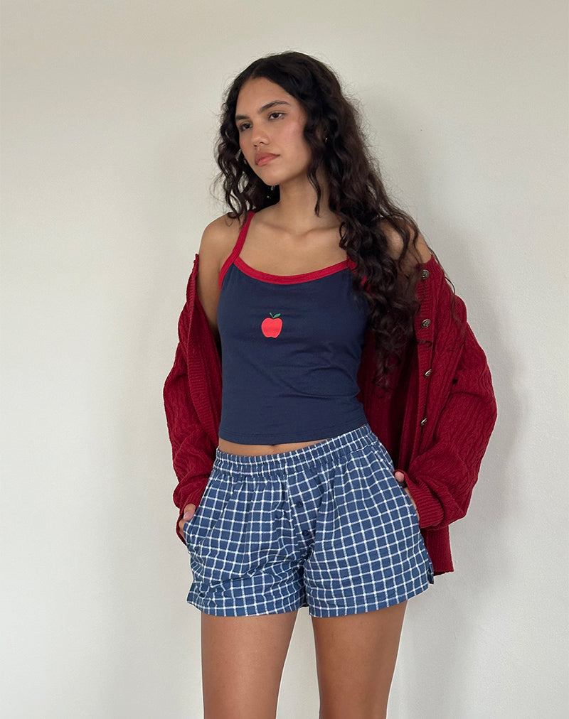 Laboxe Boxer Shorts en popeline écossaise marine