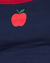  Marine avec reliure rouge et motif de pomme