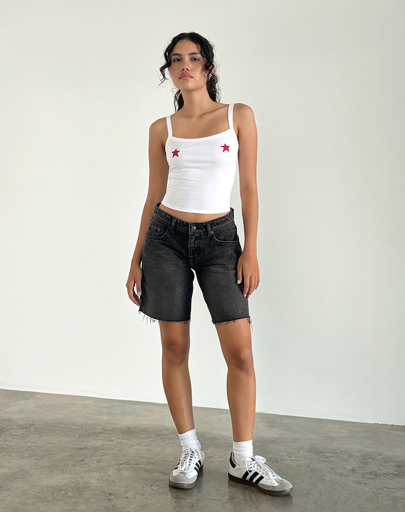 Image de Icah Cami Top in White with Stars Placement