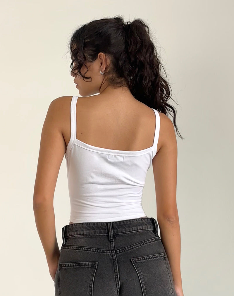 Image de Icah Cami Top in White with Stars Placement