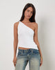 Image de Idra Top asymétrique en jersey Ivoire
