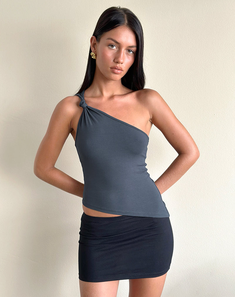 Top asymétrique Idra en jersey froncé Ocean Storm