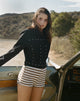 Image de Nikaya Shorts in Knit Stripe White and Brown