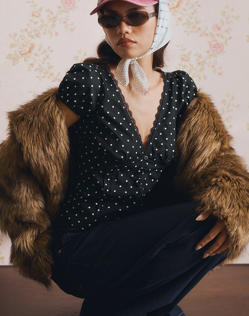 Image de Ilias Corset Top in Basic Polka Black