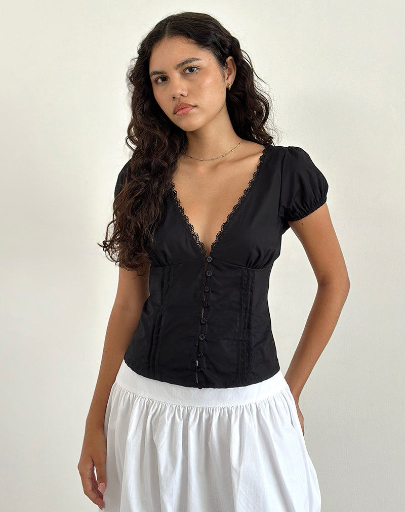 Image de Ilias Corset Top in Poplin Black