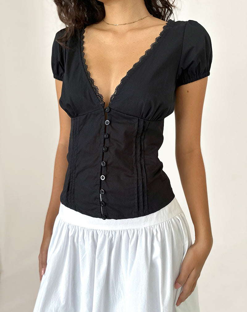 Image de Ilias Corset Top in Poplin Black