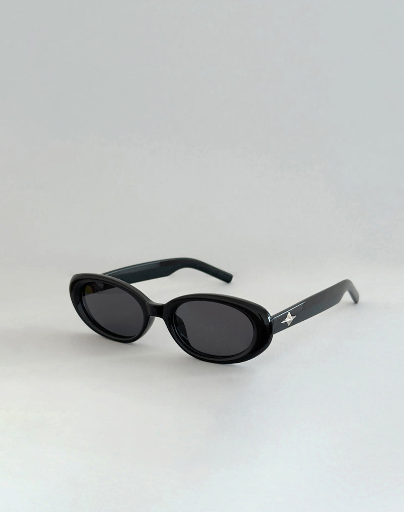 Image de marque Imbri Lunettes de soleil ovales en noir avec étoile