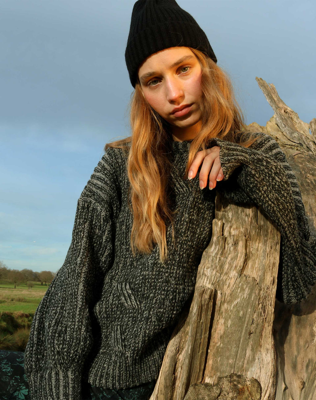 Pull en maille Amieta, gris ombré