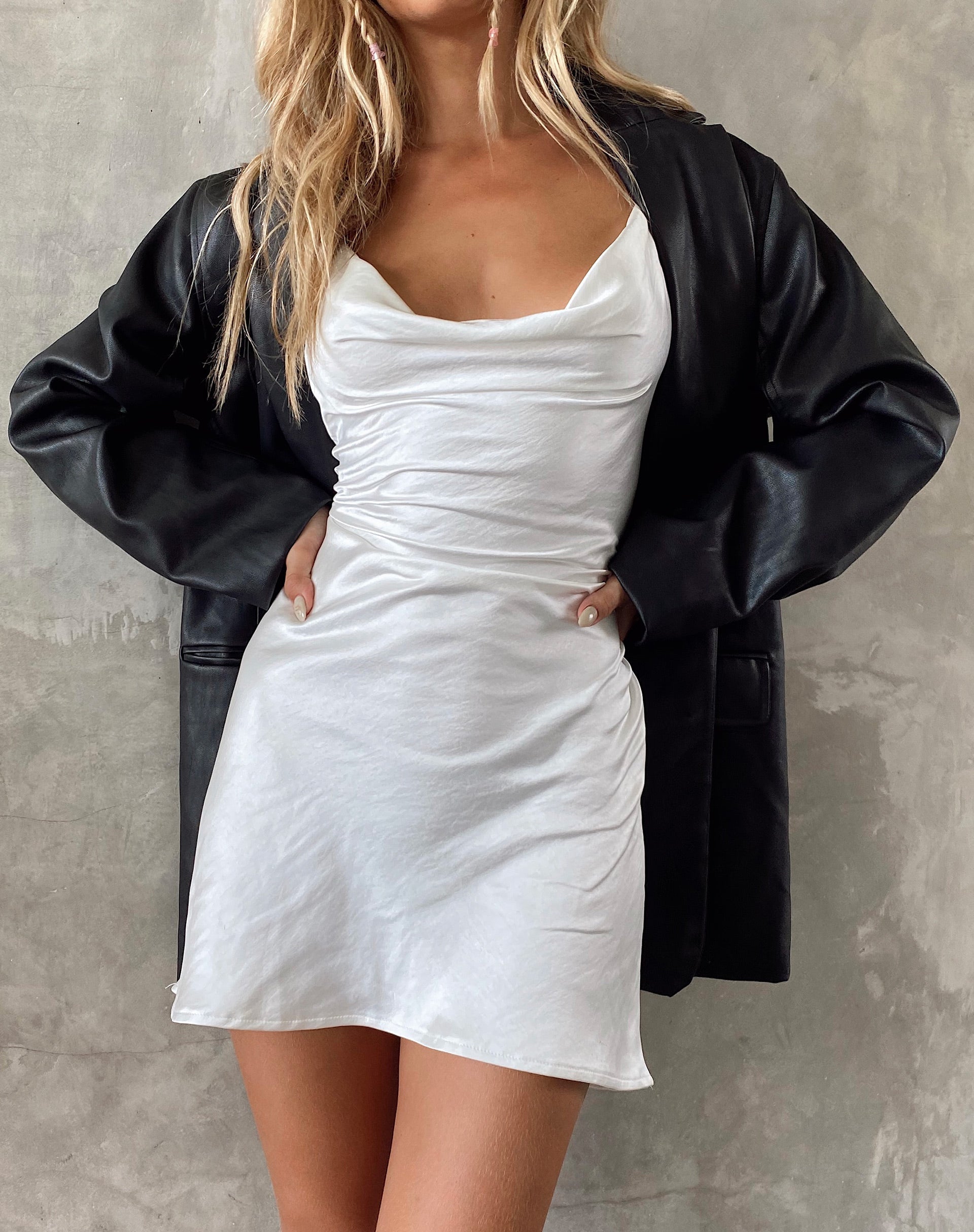 Image de Paiva Slip Dress in Satin Ivory