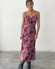 Image de Coya Maxi Dress in Mesh Maroon Blurred Flower