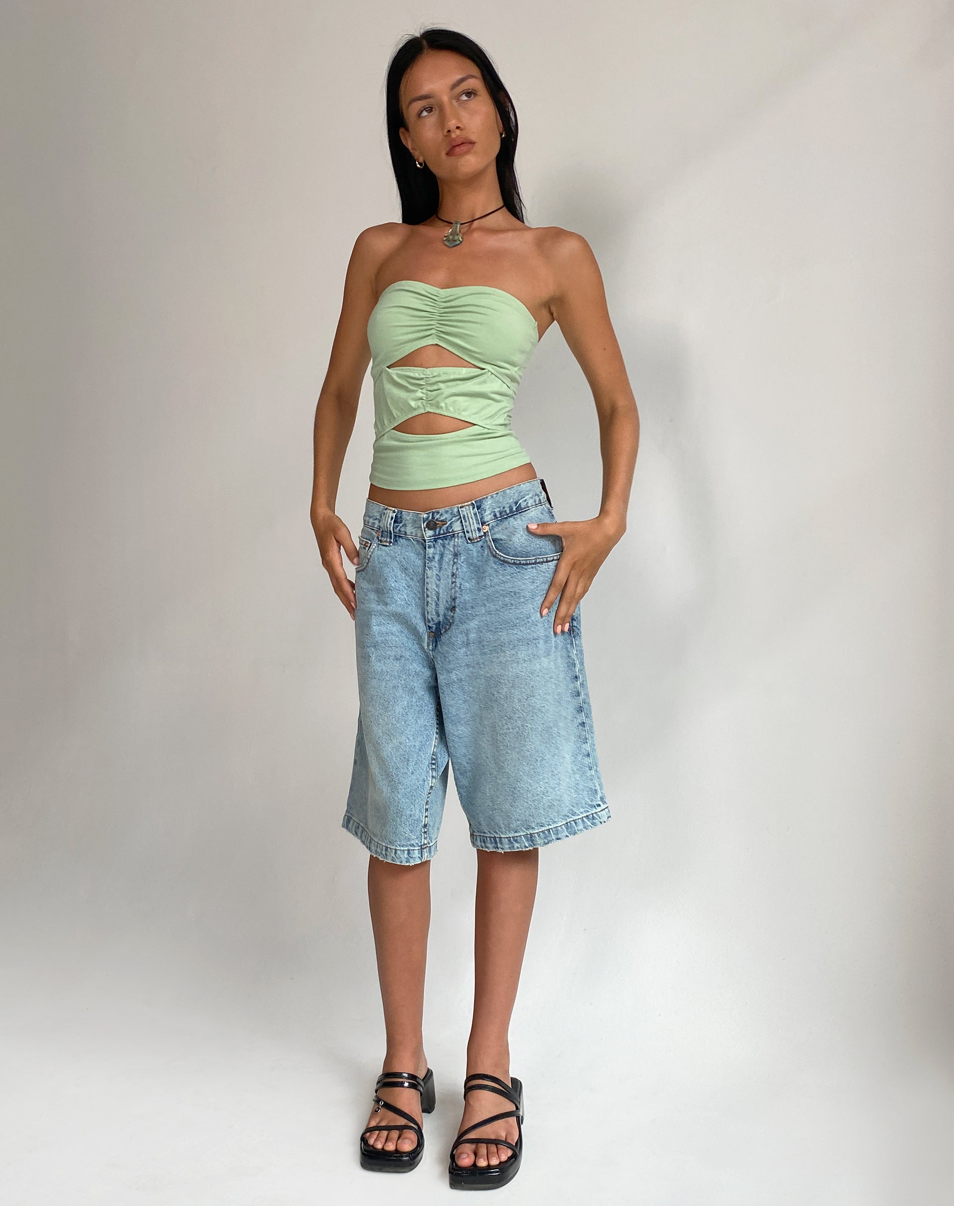 Image de Dayu Bandeau Crop Top in Silver Sage