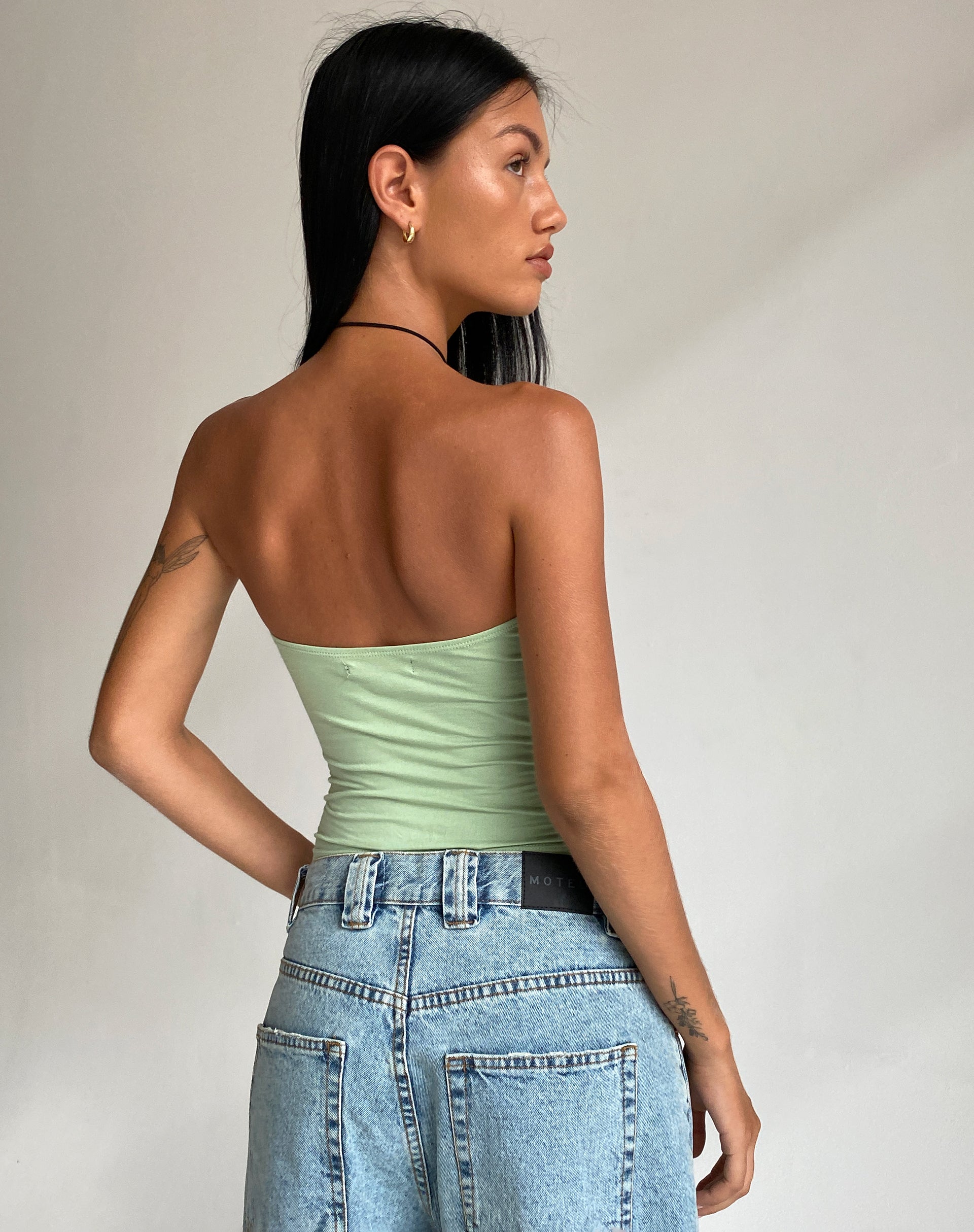 Image de Dayu Bandeau Crop Top in Silver Sage