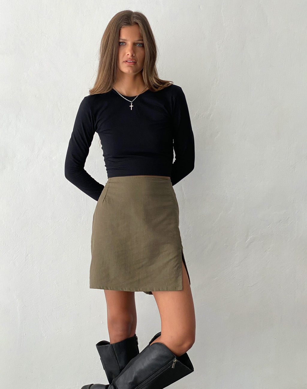 Minijupe Sheny, kaki