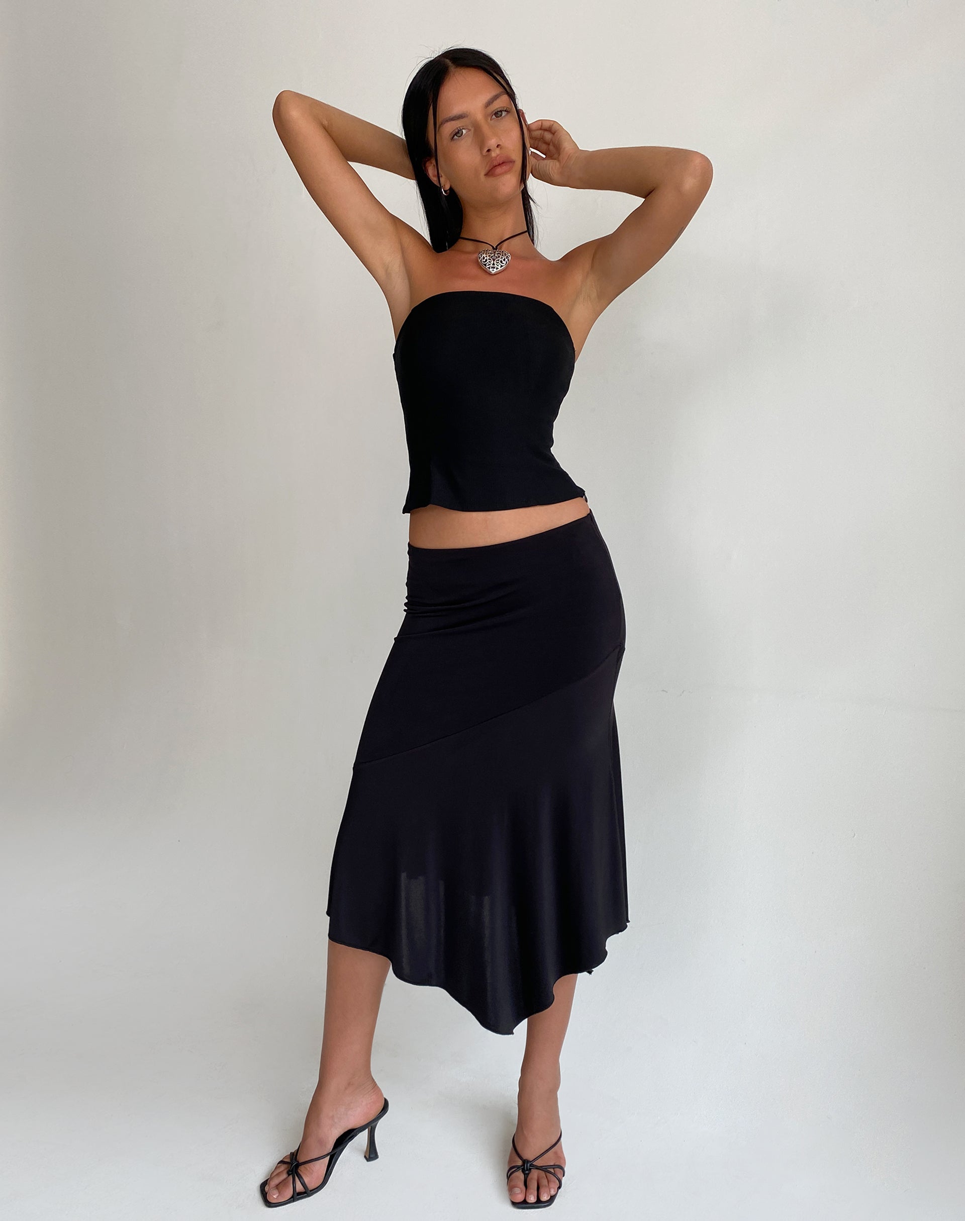 Image de Maribaya Longline Corset Top in Black