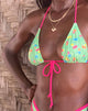 Image de Pamita Bikini Top in Green Floral with Pink Binding
