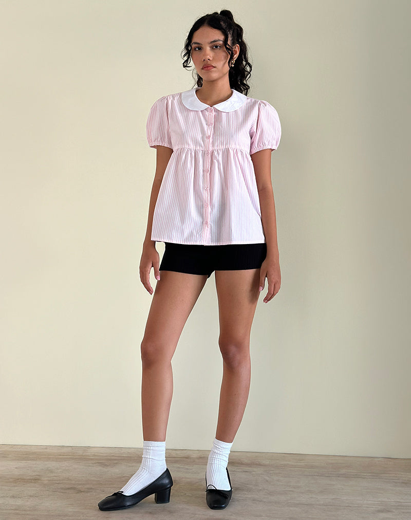 Image de Immy Top à petites rayures verticales rose bonbon