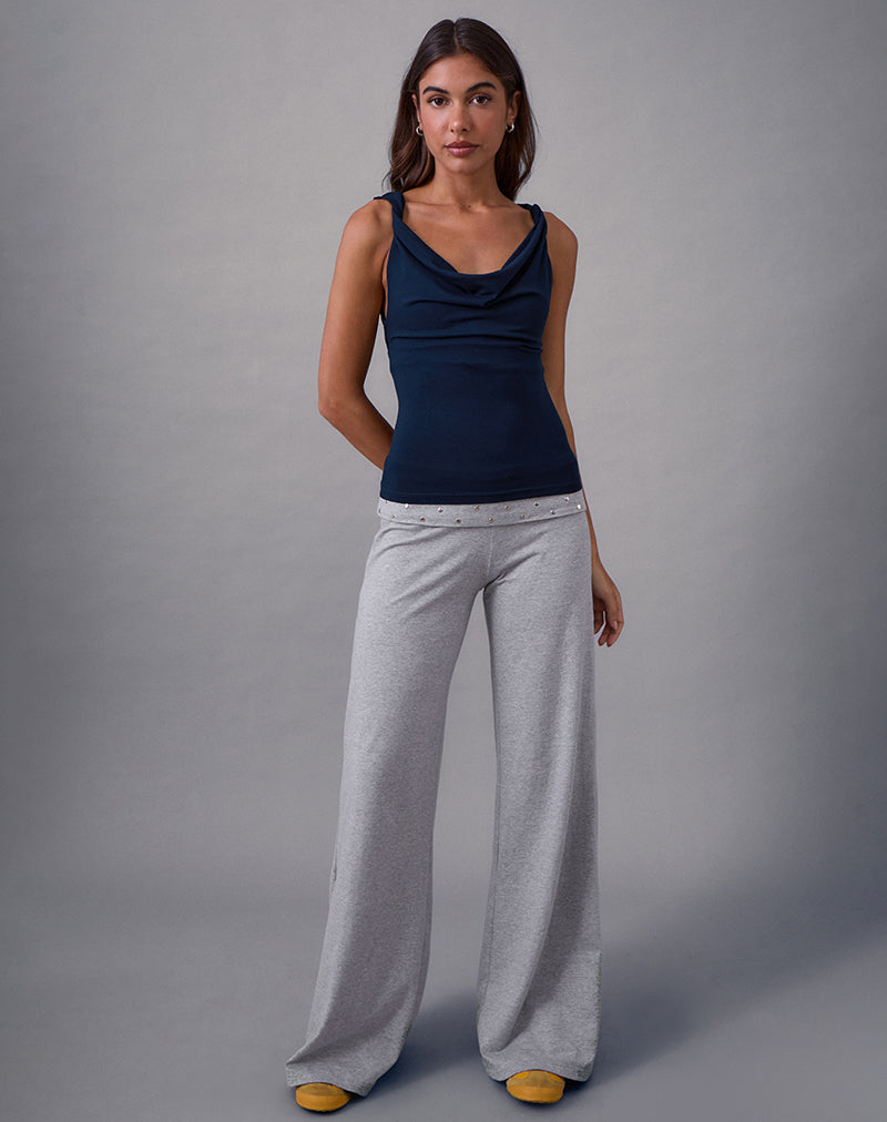 Image de Imrie Open Back Top in Rayon Jersey Navy