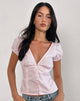 Image de Inasha Top in Candy Pink Small Vertical Stripe