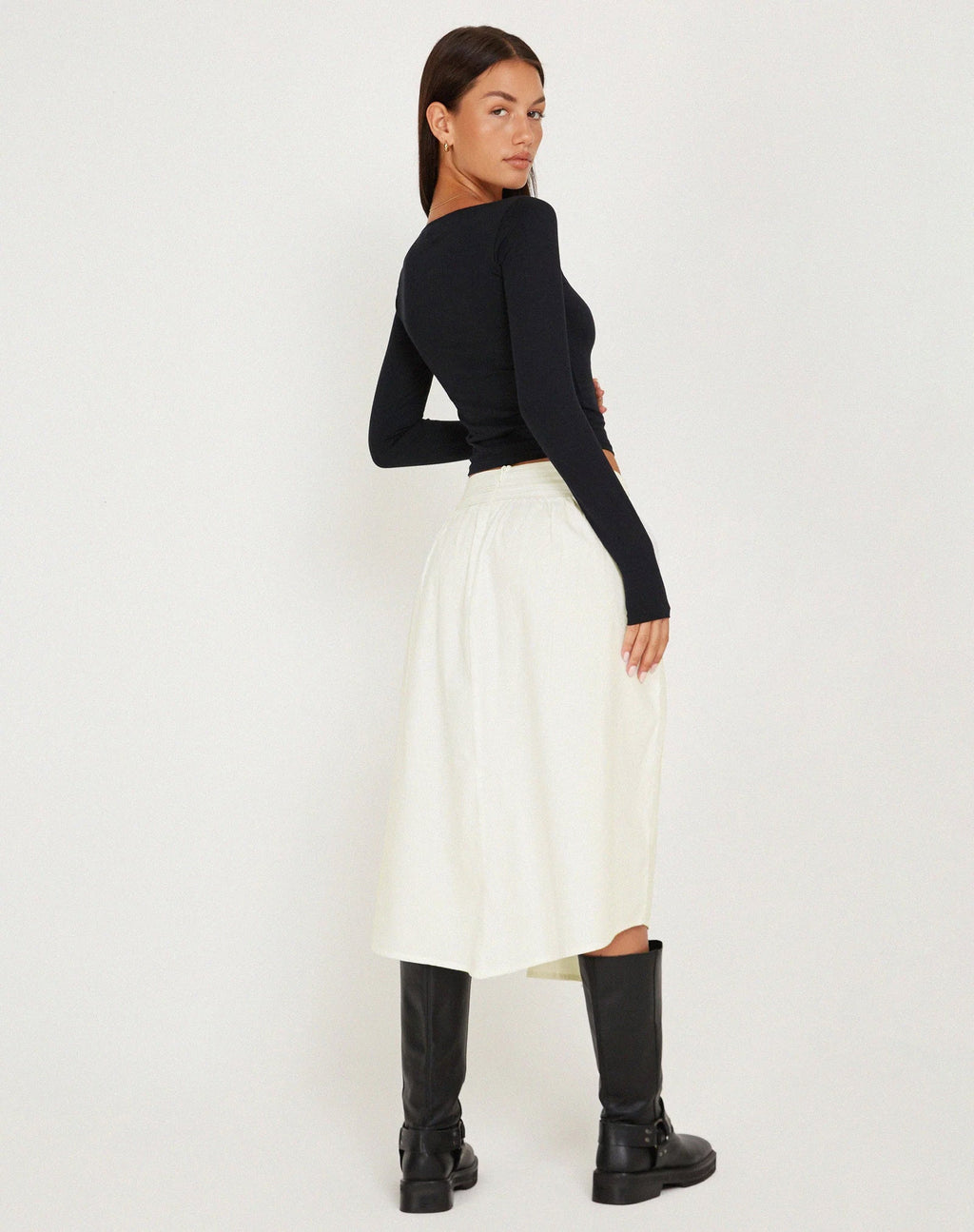 Jupe midi India, blanche