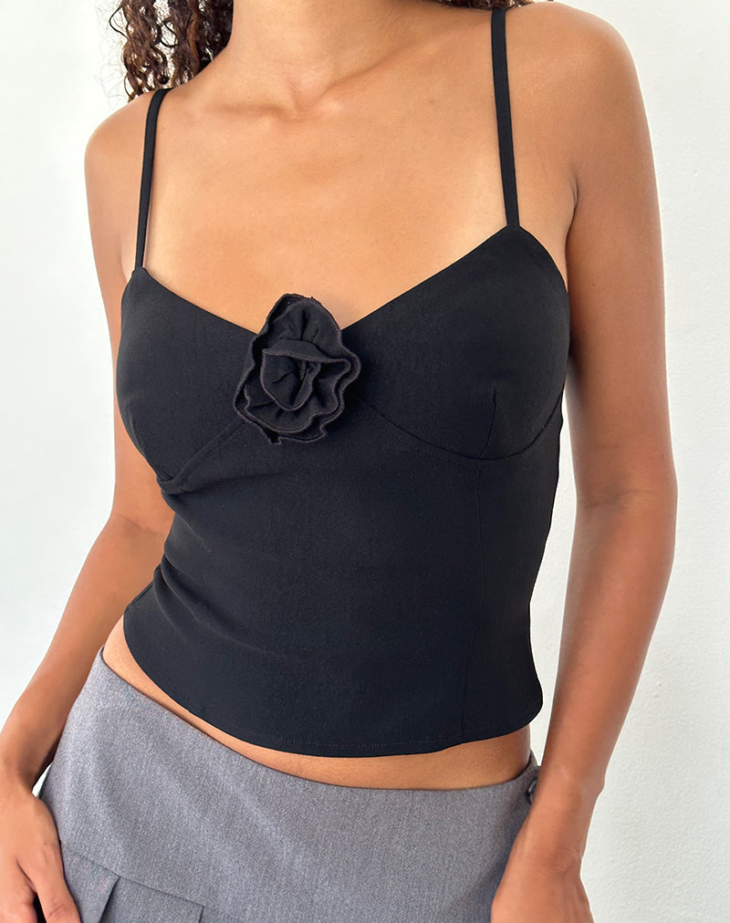 Image de Indus Cami Top in Rosette Black