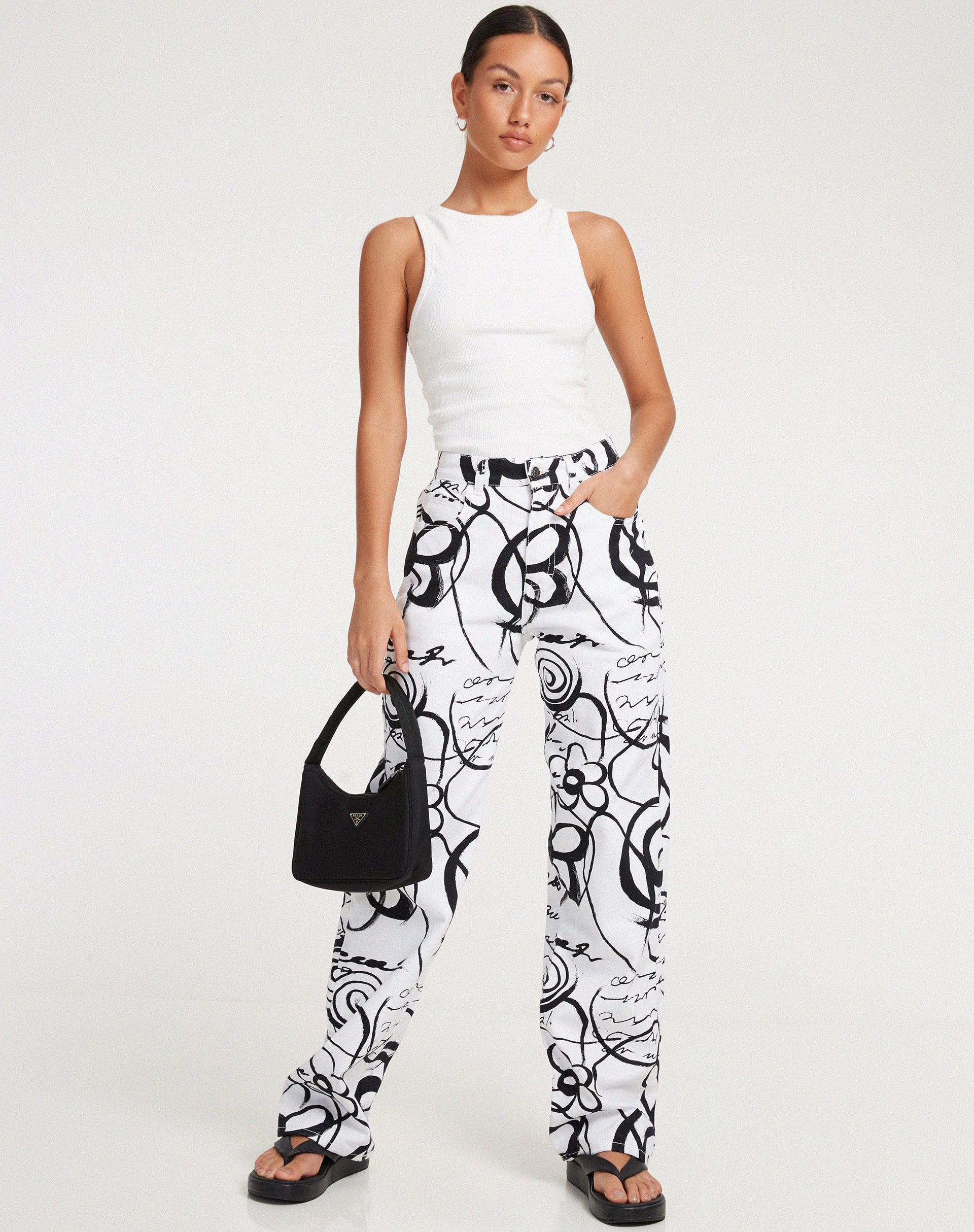 image de Parallel Jeans en Mono Doodle noir et blanc