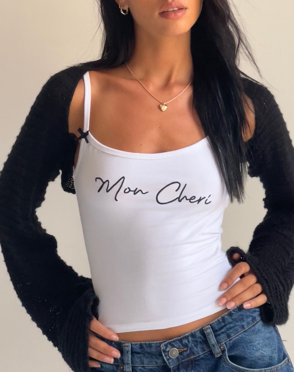 Gilet Isa en blanc avec broderie Mon Cheri