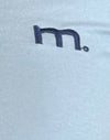Bleu Nantucket avec reliure marine et broderie M
