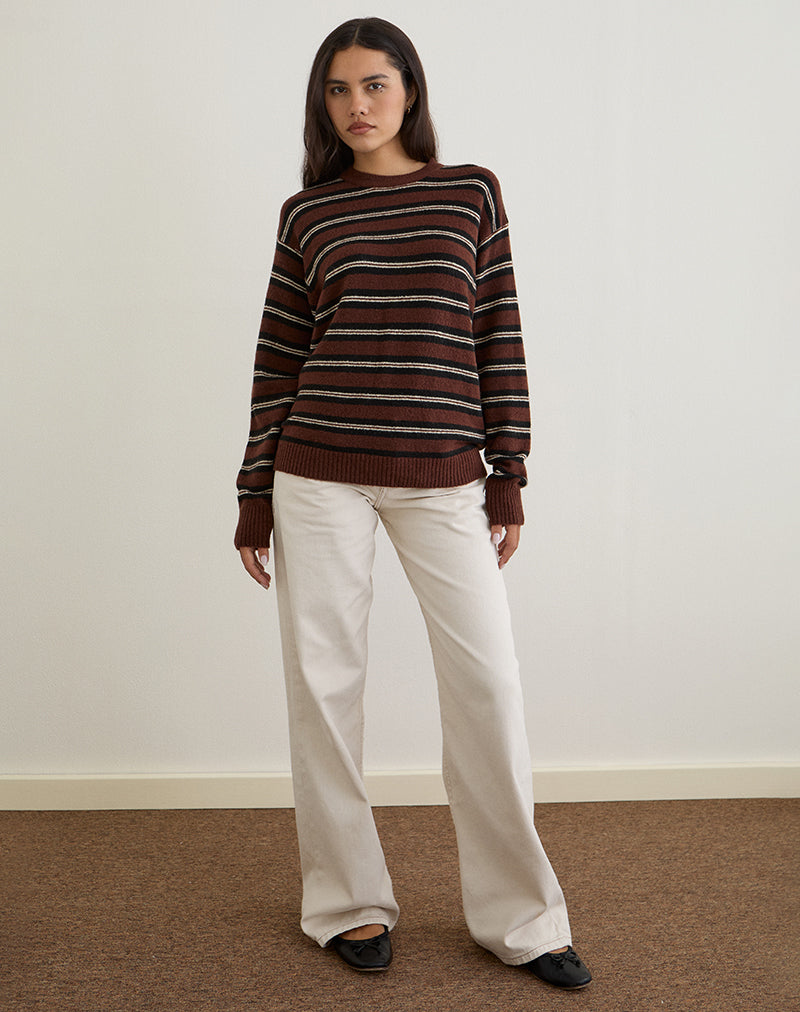 Image de Ishari Jumper in Stripe Brown Multi