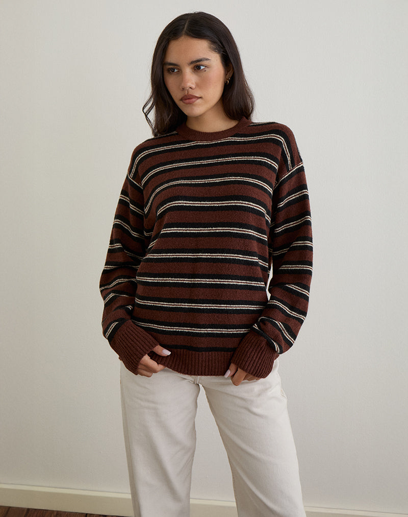 Image de Ishari Jumper in Stripe Brown Multi