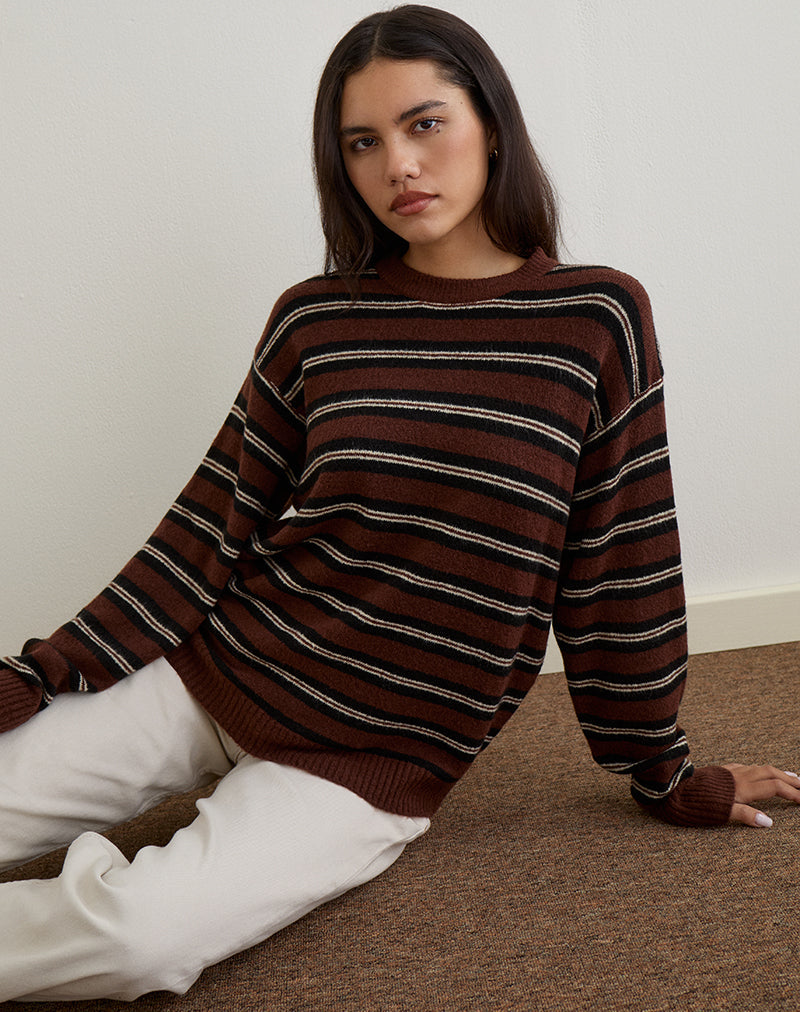 Image de Ishari Jumper in Stripe Brown Multi