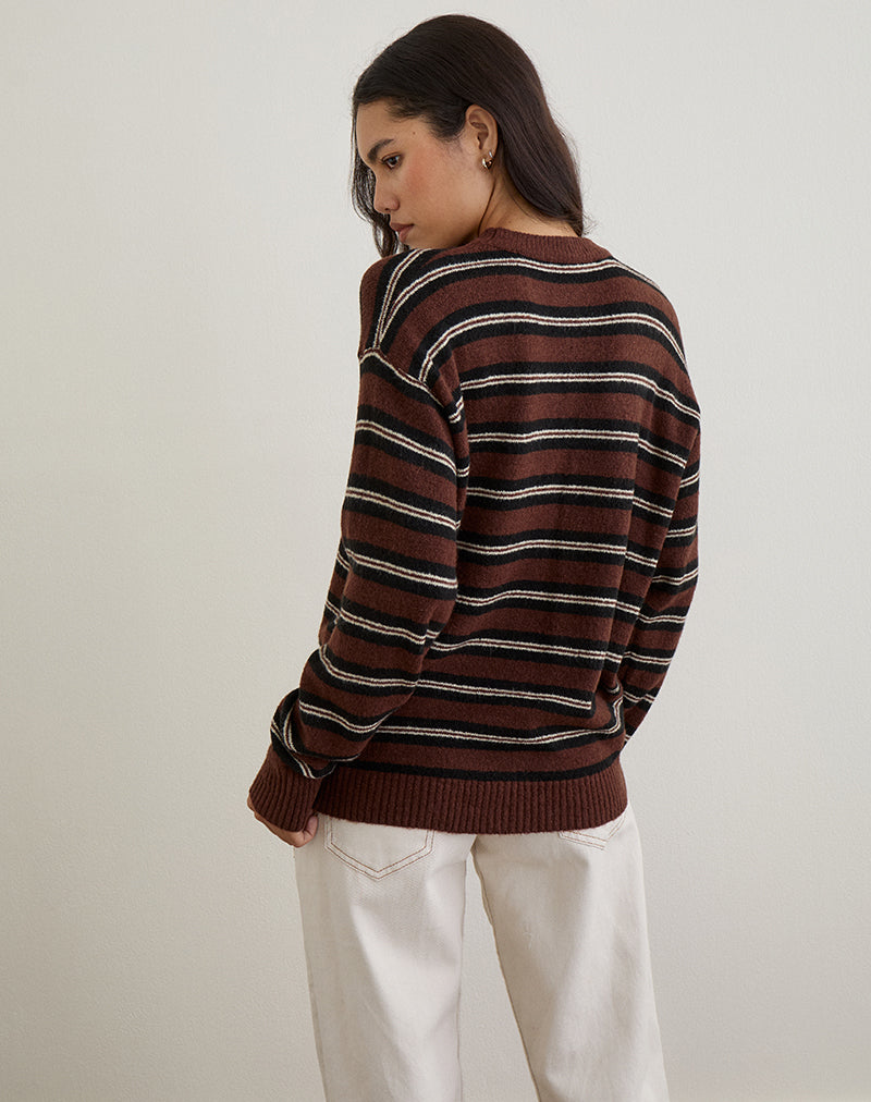 Image de Ishari Jumper in Stripe Brown Multi