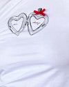 Motif Me Always en blanc avec noeud