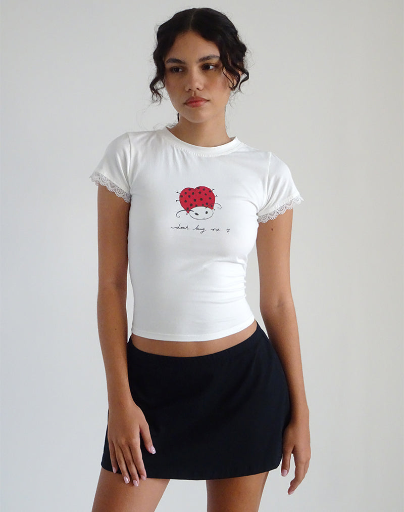 T-shirt Izzy Baby en blanc cassé 'Dont Bug Me' (Ne m'embêtez pas)