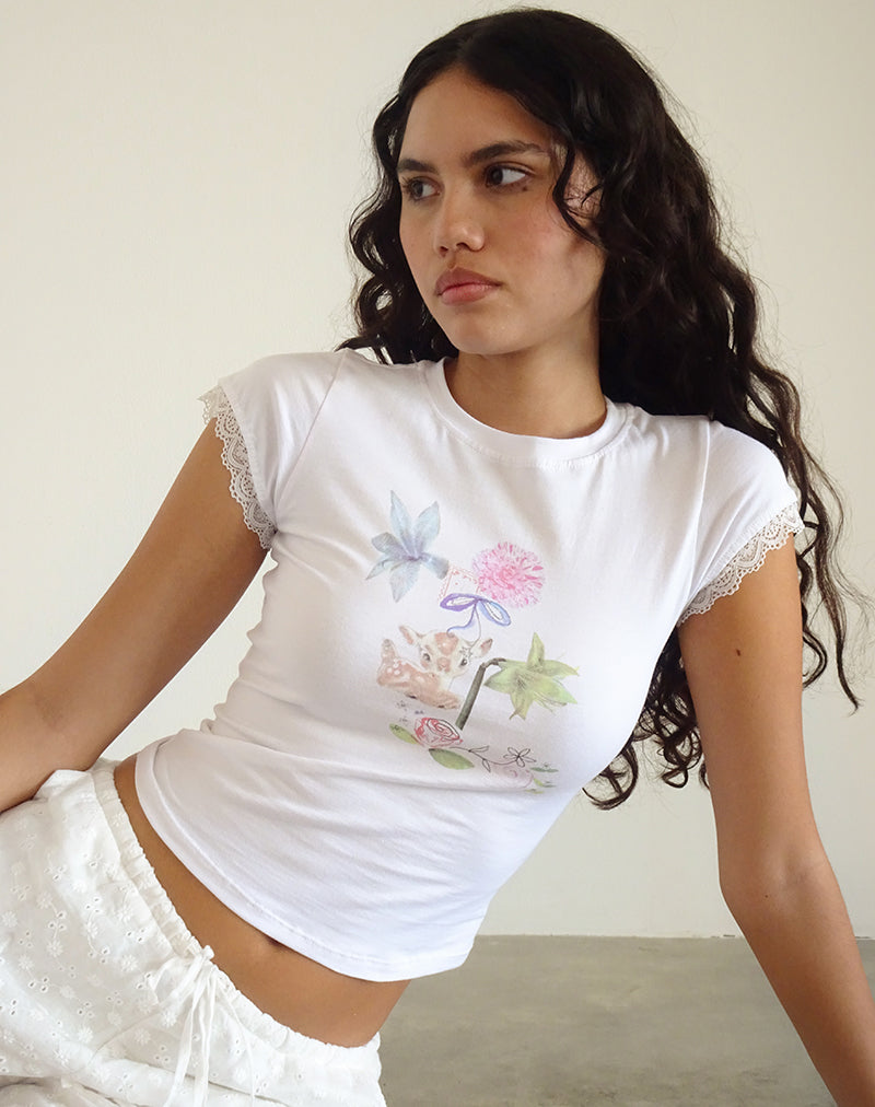 Image de Izzy Top in White Floral Bunch