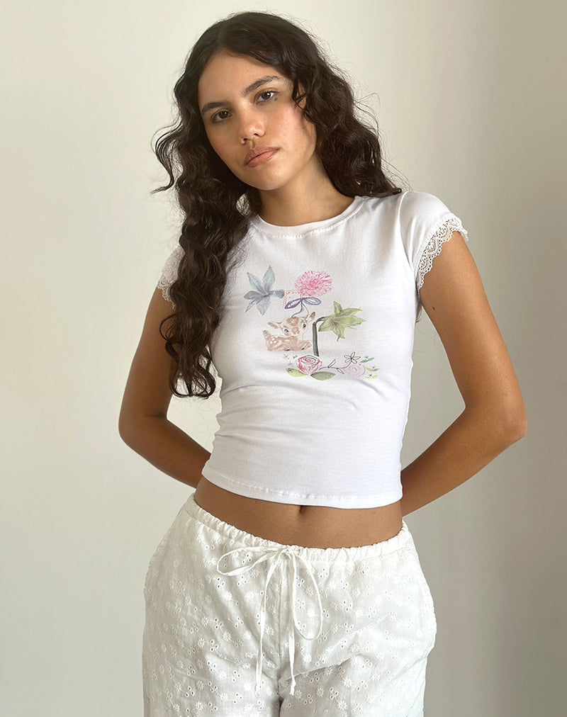 Image de Izzy Top in White Floral Bunch