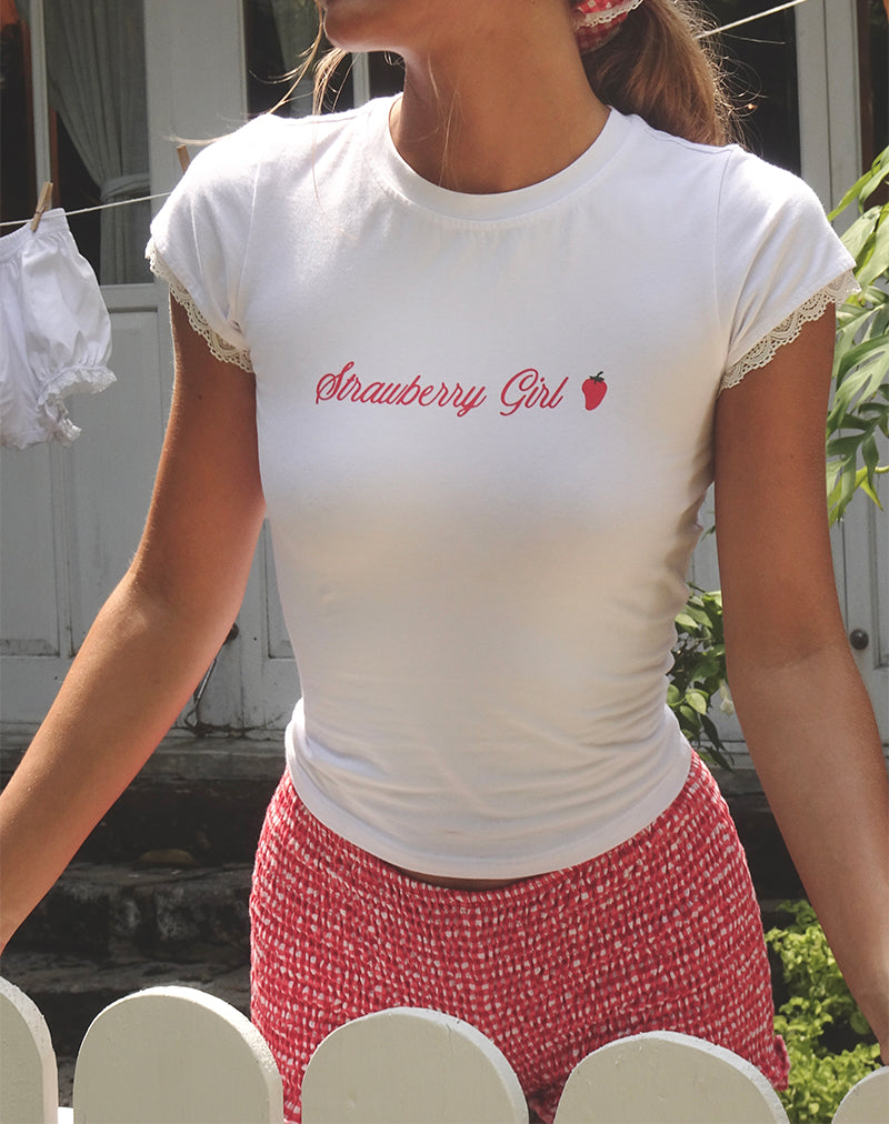 Image de Izzy Top en blanc Strawberry Girl Script